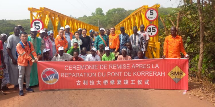 Boké: Remise officielle du pont métallique de Correra après sa réparation par le Consortium SMB-Wining à plus de 2 milliards GNF