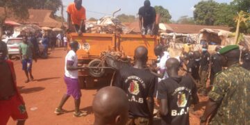 Boké-Assainissement: L&rsquo;armée au cœur de la salubrité des artères de la commune urbaine