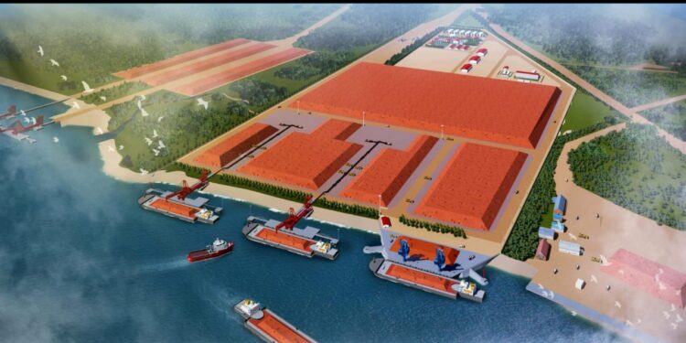 Kokaya (Boffa) : Pose de la première pierre du projet intégré du port Multi-utilisation de Kokaya