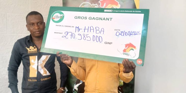 Premier gagnant du PMU en 2025 : La Lonagui remet un chèque de plus de 270 millions GNF
