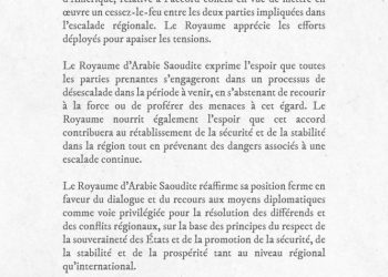 Le Royaume d’Arabie Saoudite salue l’annonce d’un cessez-le-feu facilitée par le Président Donald J. Trump