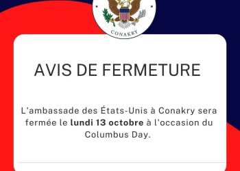 L’Ambassade des États-Unis à Conakry ferme ses portes ce lundi 13 octobre pour le Columbus Day