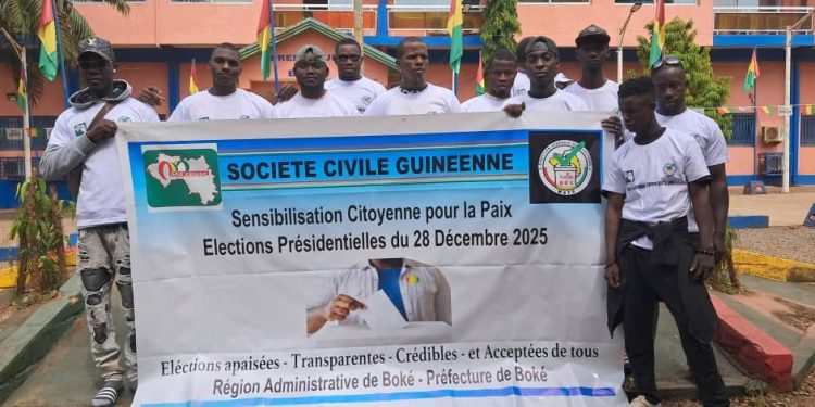 Boké-Présidentielle du 28 Décembre: La Plateforme Nationale du Mouvement Citoyen de la Société Civile Guinéenne en tournée de sensibilisation citoyenne pour la paix