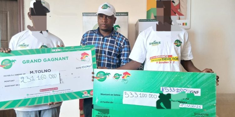 Lonagui : plus de 764 millions de francs guinéens remis à deux grands gagnants des paris sportifs