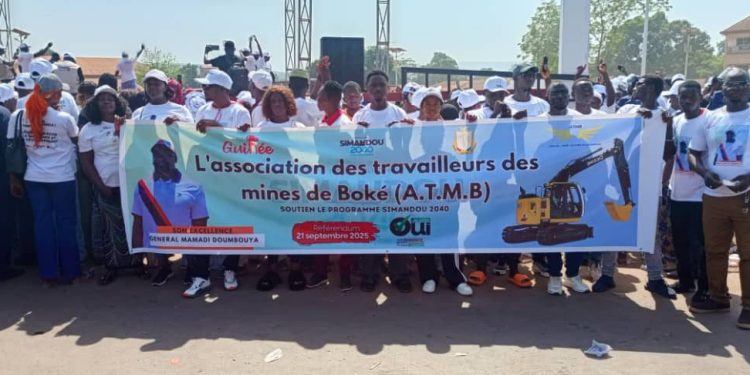 Clôture de la Campagne de la GMD dans la commune urbaine de Boké: L&rsquo;Association des Travailleurs des Mines mobilisée pour soutenir le Candidat Mamadi Doumbouya