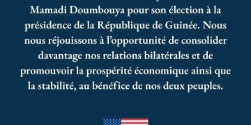 Les États-Unis félicitent le Président élu Mamadi Doumbouya et réaffirment leur engagement envers la Guinée