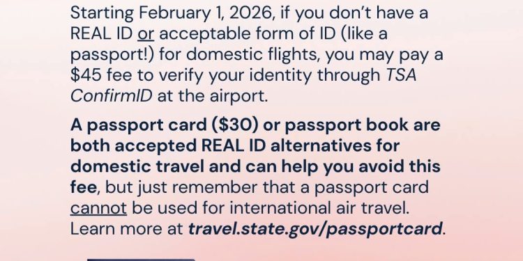 Voyageurs : le REAL ID devient obligatoire à partir du 1er février 2026