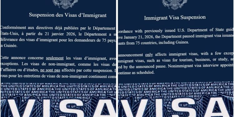 Suspension des visas d’immigrant les États Unis annoncent une nouvelle mesure