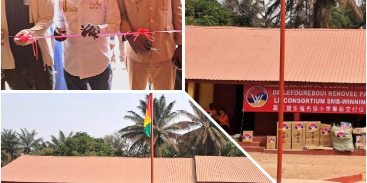 Boké: L&rsquo;école primaire du district Lefoureboui entièrement rénovée et équipée par le Consortium SMB-Winning remise aux communautés