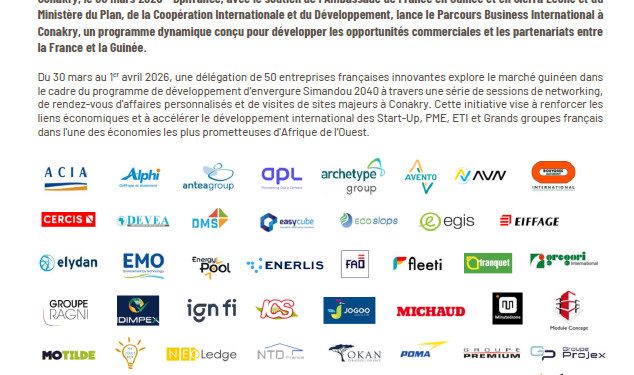 Guinée–France : santé, entrepreneuriat et investissements au cœur d’un partenariat stratégique renouvelé