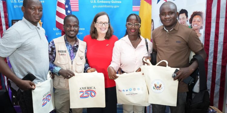 Mohamed Lamine Sy Savané à la cérémonie de pose de la première pierre du Cinéma Center de Conakry