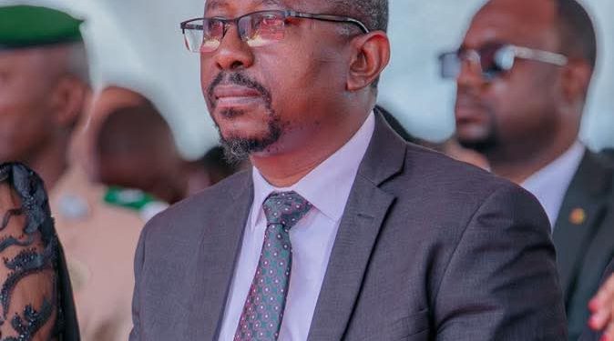 Mohamed Lamine Sy Savané à la cérémonie de pose de la première pierre du Cinéma Center de Conakry