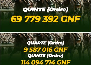 Cagnotte du jour : plus de 114 millions GNF en jeu pour le Quinté