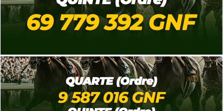 Cagnotte du jour : plus de 114 millions GNF en jeu pour le Quinté